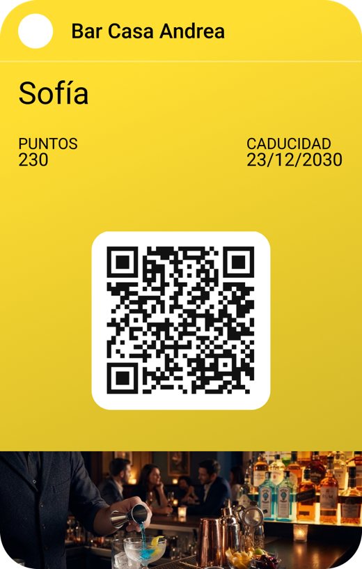 Tarjeta de fidelización de Bar Casa Andrea