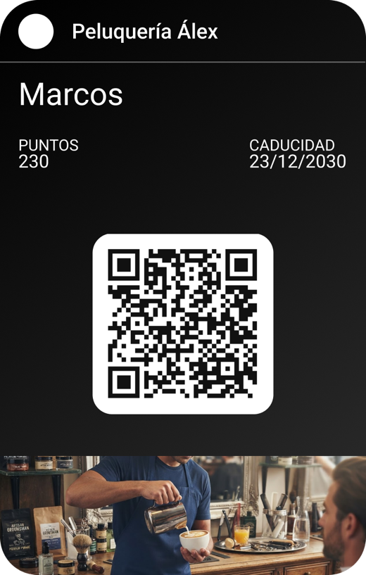 Tarjeta de fidelización de Peluquería Álex
